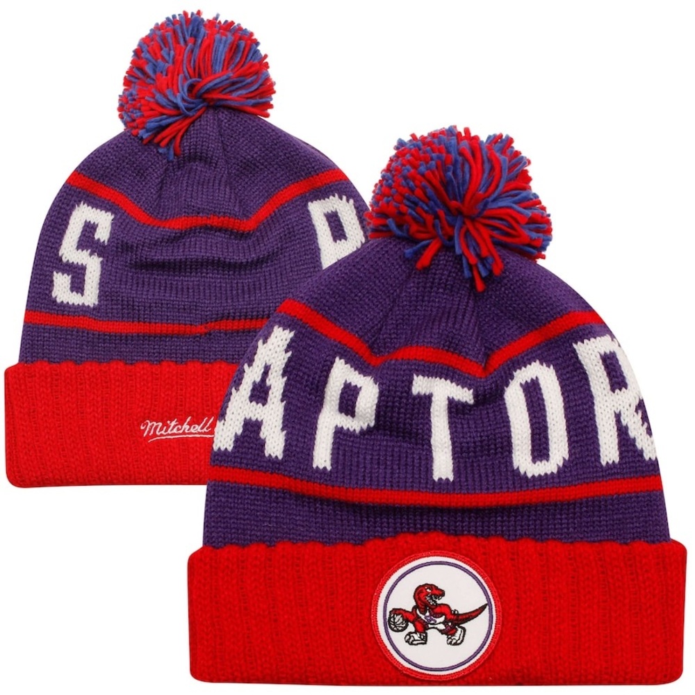 MITCHELL & NESS | Toronto Raptors Hardwood Classics High 5 Knit Hat - Red/Purple